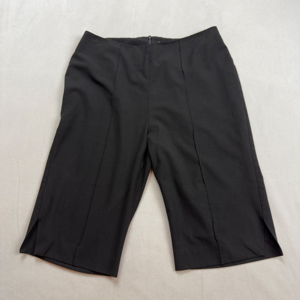 TRINA TURK Black Cropped‎ Wide Leg Dress Pants Capri Culottes Size 8
